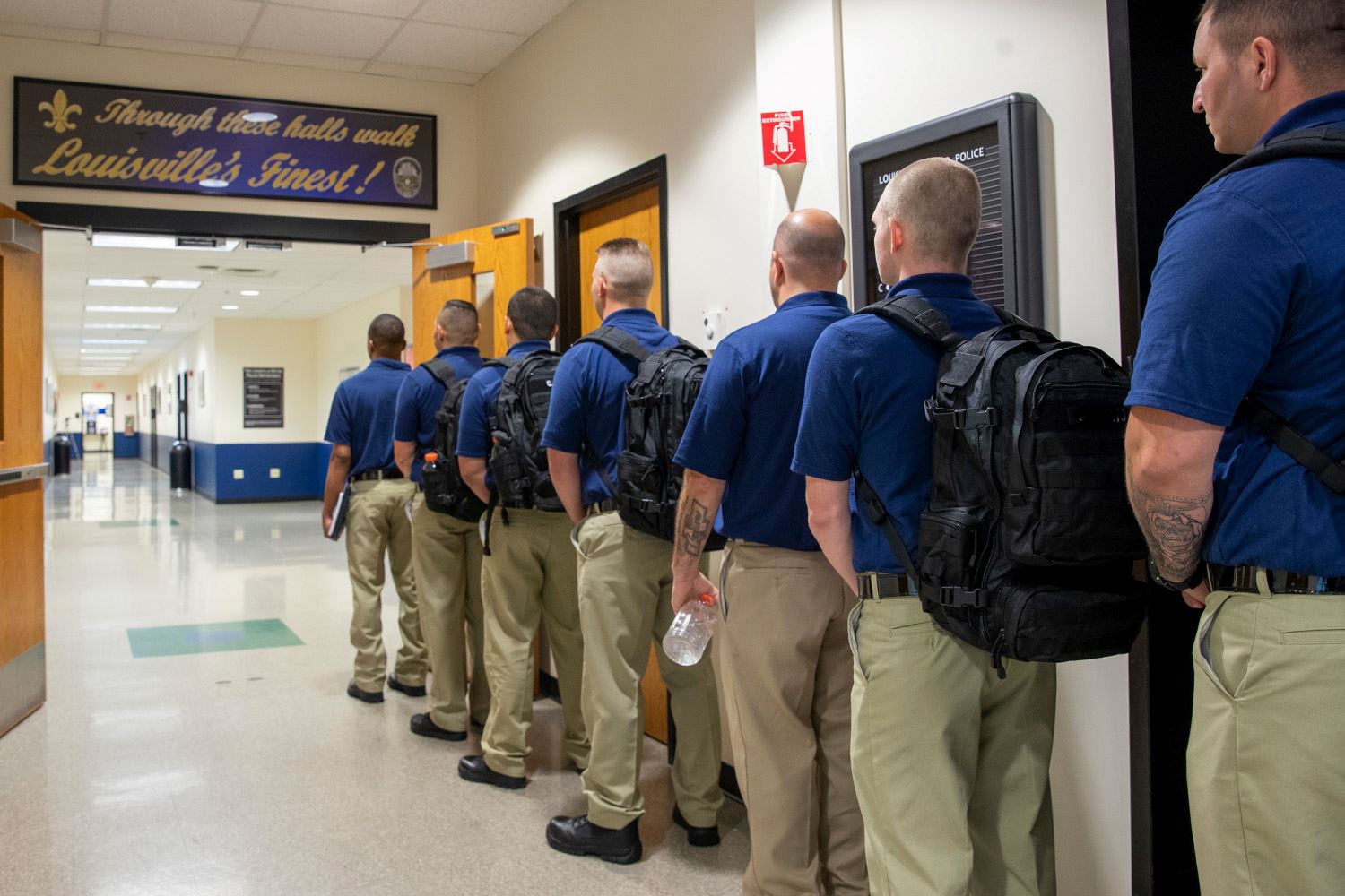 Recruits Walking into Training Academy