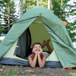 Kid Camping in Tent 